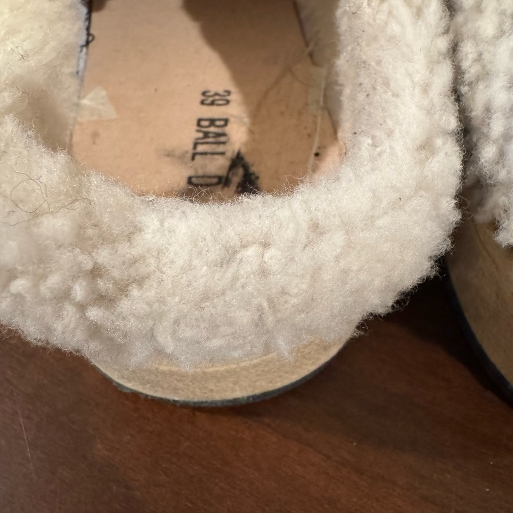 Golden Goose Ball Star Sabot mules size 39 black glitter with shearling lining - Picture 11 of 14